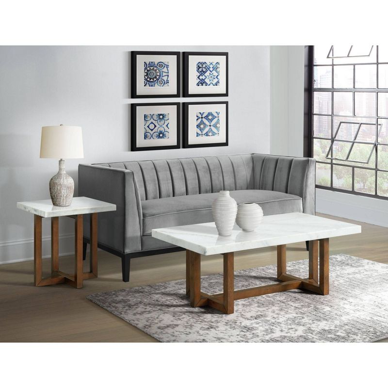 Meyers Marble Rectangular Coffee Table White - Picket House Furnishings, 4 of 10
