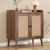 GlasFlength Kitchen Storage Accent Kitchen Cabinet Storage Cabinet Morden Sideboard Cabinet 2 Doors for Dining Room, Beige, 15"*26.4"*30" - 2 of 4