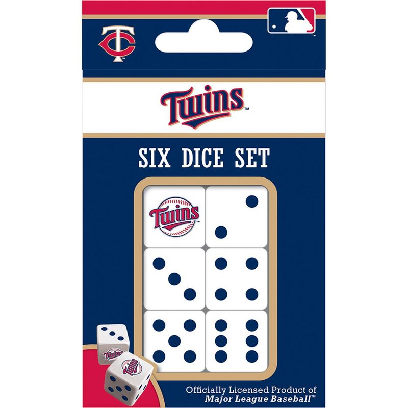 MasterPieces Officially Licensed MLB Minnesota Twins - 6 Piece D6 Gaming Dice Set Ages 6 and Up, 2 of 5