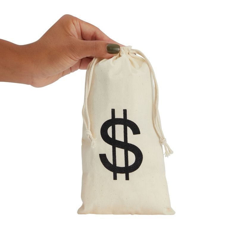Juvale 12-Piece Money Bag Pouch with Drawstring Closure Canvas Cloth & Dollar Sign Symbol 4.7 x 9 in, 4 of 8