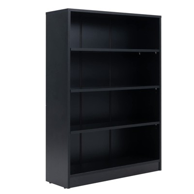 Sevobal Decorarive Bookshelf Large Bookshelf for Bedroom 4 Shelf Office Bookcase for Living Room, Black, 33"*11.6"48"
