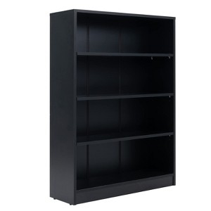 Sevobal Decorarive Bookshelf Large Bookshelf for Bedroom 4 Shelf Office Bookcase for Living Room, Black, 33"*11.6"48" - 1 of 4