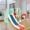 7 in 1 Slide and Swing Set, Kids Playset with Climbing Ladder, Swing, Basketball Hoop, Soccer Golf and Ring Toss Game, Playground for Toddlers - 2 of 4