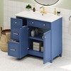 Okak 36" Bathroom Vanity Set with Ceramic Sink, Space-Smart Cabinet with Double-Decker Drawers & Soft Close Doors, Adjustable Shelves - 2 of 4