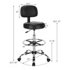 Costway Swivel Drafting Chair Tall Office Chair w/ Adjustable Backrest Foot Ring - 3 of 4