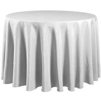 RCZ Décor Elegant Round Table Cloth - Made With High Quality Polyester Material, Beautiful White Tablecloth With Durable Seams