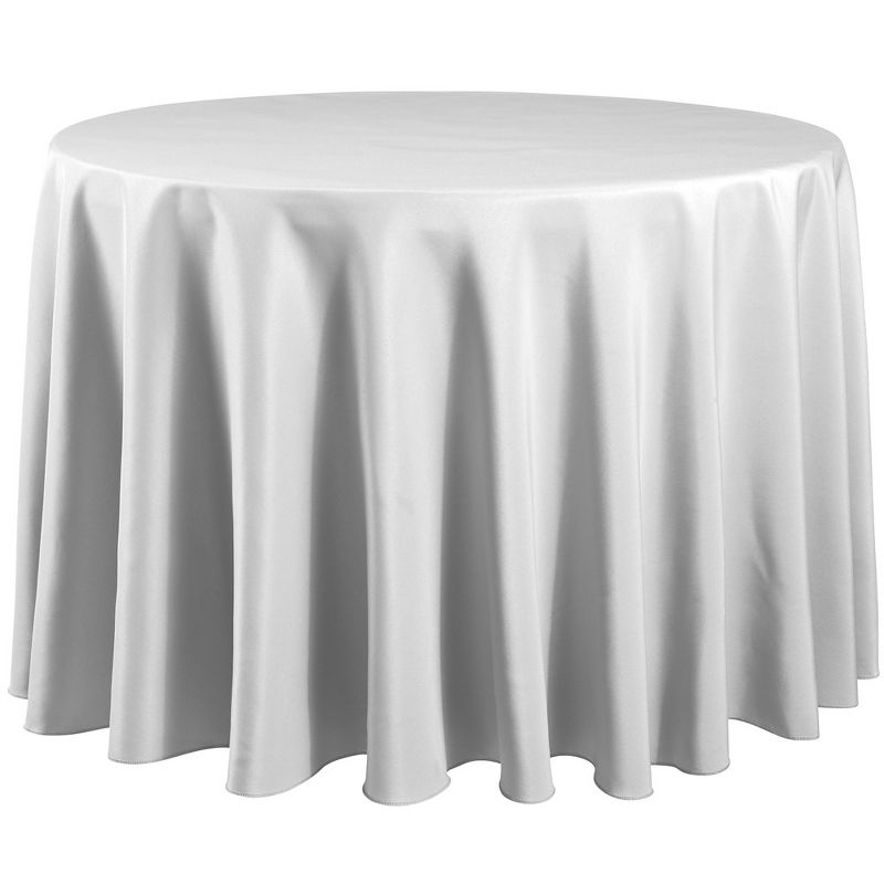 RCZ Décor Elegant Round Table Cloth - Made With High Quality Polyester Material, Beautiful White Tablecloth With Durable Seams, 1 of 4