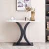 Contemporary Metal Console Table, Adjustable Leveling Pads & Modern Design for Hallway Entrance, Black - 2 of 4