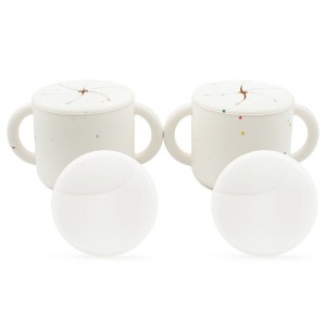 WeeSprout Snack Containers, Food Grade Silicone Cups, Spill-Proof Tops for Toddlers & Babies, Set of 2 Snack Catchers - 1 of 4