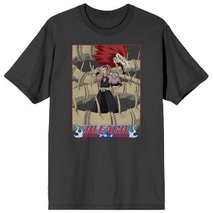 Bleach Renji & Snakes Screenshot Adult Charcoal Crew Neck Short Sleeve T-shirt - 1 of 4