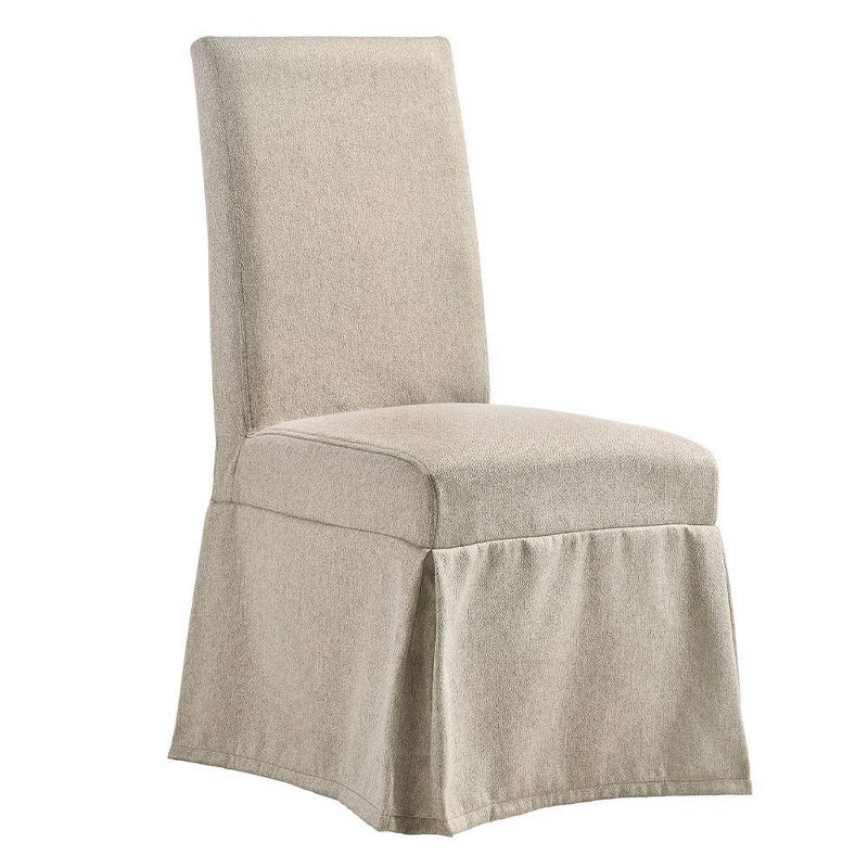 Faustine Accent Chair Tan Fabric/Salvaged Light Oak Finish - Acme Furniture, 6 of 7