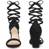 Perphy Women's Open Toe Lace Up Tie Up Lightly Padded Chunky Heeled Sandals - 2 of 4