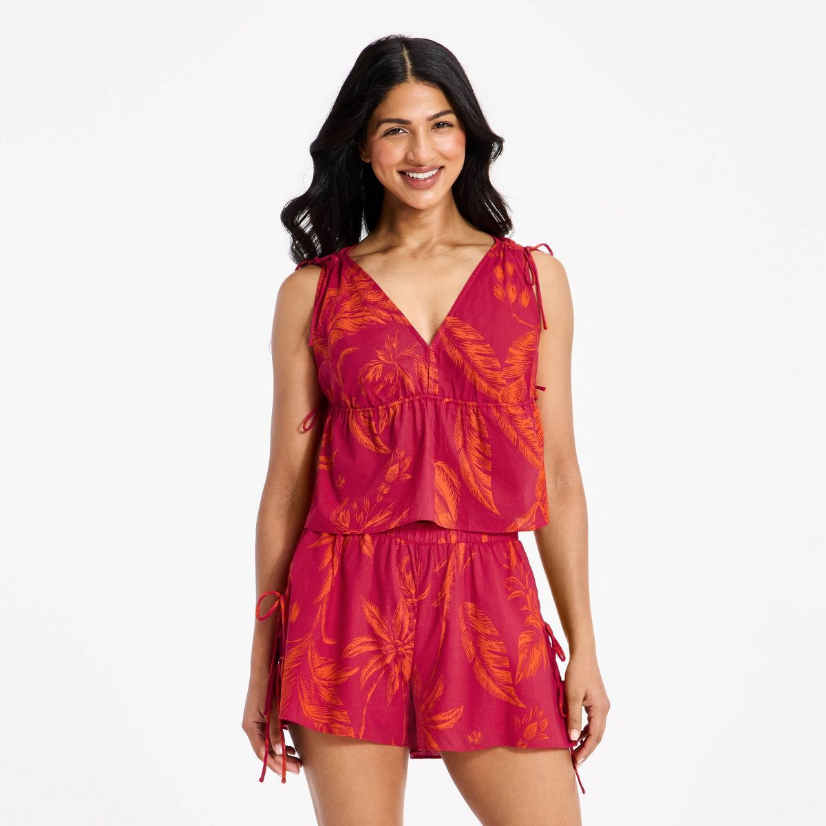 Women's Beachy Keen V-Neck Tie Top - A New Day™ - thumbnail 7