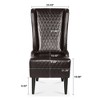 Grungis High-Back Velvet Accent Chair, Comfy Armless Chair with Soft Padded & Wooden Legs,23.03" W Accent Chair for Bedroom,Reading Room,Office - 3 of 4