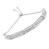 Haus of Brilliance Round-Cut Diamond X & Tapered Bar Miracle-Set Bolo Bracelet - Silver - 4 of 4