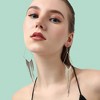 SOHI Women's Black Dangling Drop Earrings - 3 of 3
