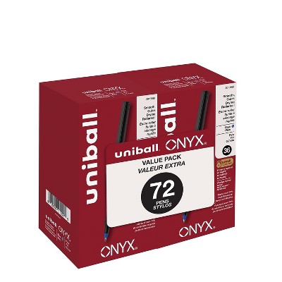 uni-ball uniball Onyx Rollerball Pens Fine Point 0.7mm Blue Ink 72/Box (2013568)