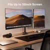 Dual arm monitor stand, can accommodate 2 screens up to 32 In, each monitor arm can support 17.6 LBS, Support height adjustment and rotation - 2 of 4
