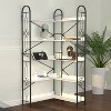 Bookshelf, Corner Bookshelf, Industrial Wooden Bookcase with Open Shelves and Metal Frame for Living Room, Bedroom, Office - 2 of 4