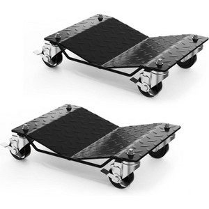 Acekool Set of 4 Car Wheel Dollies, 6000 lbs Capacity, 3" Swivel Casters, Locking Wheels, Anti-Skid Platform, Tire Dolly for Garage & Auto Repair - 1 of 4