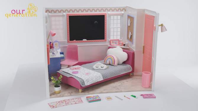Our Generation Room to Dream Bedroom Playset &#38; Furniture for 18&#34; Dolls, 2 of 12, play video
