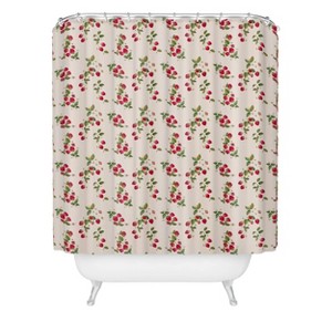 Evanjelina and Co Berry Meadows 2 Shower Curtain Green - Deny Designs: Abstract Microfiber, Machine Washable, 69"x72" - 1 of 2