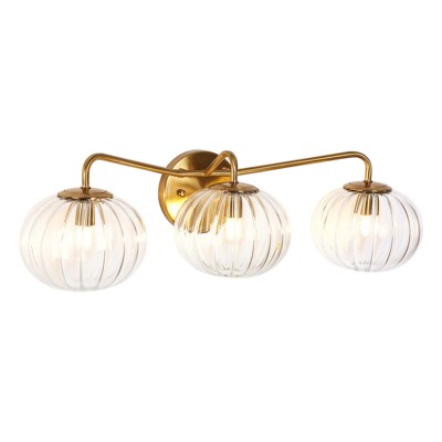 LNC Briefbeschwerer 23.2-in 3-Lights Polished Gold  Modern/Contemporary Vanity Lightsr,Clear Glass Shade