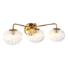 LNC Briefbeschwerer 3-Lights Polished Gold  Modern/Contemporary Vanity Lightsr,Clear Glass Shade, 22 in/ 23.2 in - 3 of 4
