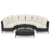Christopher Knight Home Harper Outdoor Wicker 4 Seater Semi-Circle Sectional Sofa Set with Water-Resistant Cushions - 2 of 4