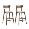 Resenkos Counter Bar Stools, Counter Stool,Wooden Bar Chairs Set of 2, Counter Height Stool with Backrest and Footrest,Walnut Brown - 3 of 4