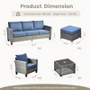 XIZZI Outdoor Sectional Sofa Set, Modular Outdoor Wicker Sofa Set with Optional Solar Table, Ottomans or Fire Pit in 6 Colors, All-Weather Design - 3 of 4