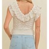 Women's Sleeveless Lace Ruffled Top - Cloud Ten - 3 of 3