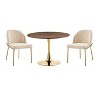 Sapphtopaz Tulip Round Dining Table Kitchen Table Steel Base Tulip Round for Dining Room - 4 of 4