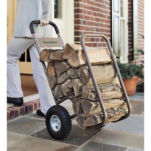 Plow & Hearth - Outdoor Tubular Steel Rolling Log Cart - 1 of 1
