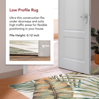 Elen 8' x 10' Olive Synthetic Reversible Washable Area Rug