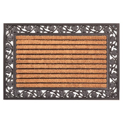 HomeTrax Cocoa Mat Doormat - Cocoa with Ivy Leaf (24" x 36")