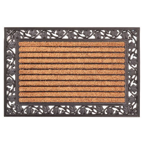 HomeTrax Cocoa Mat Doormat - Cocoa with Ivy Leaf (24 x 36)