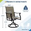 Outdoor Swivel Dining Chairs with Textilene Breathable Back, Swivel Patio Dining Chairs Set of 2, SwivelPatio SlingChairs Set for Poolside Lawn Garde - 2 of 4