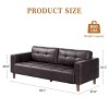 3-Seater Sofa Couch, 83 in Wide Faux Leather Sofa Couch with Spring Cushion, Modern Sofa with Deep Seats and 2 Removable Back Cushions - 2 of 4