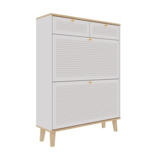 GlasFlength Shoe Racks Compact Entryway Organizer with Flip Doors and Drawers Simple Design for Small Living Spaces, White, 31.5"*9.45"*41.34" - 1 of 4