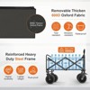 SKONYON Heavy-Duty Folding Wagon with All-Terrain Wheels – Collapsible Utility Cart with Adjustable Handle, 600D Oxford Fabric, Dual Bottle Holders - 4 of 4