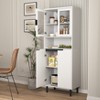 VYNXARIA Elegant  Tall Storage Bookcase with Tempered Glass Doors and Adjustable Shelves - 3 of 4