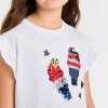Girls' Short Sleeve 4th of July 'Ice Cream' Flip Sequin T-Shirt - Cat & Jack™ White - 3 of 4