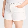 Women's Mid-Rise 90's Baggy Studded Jean Shorts - Universal Thread™ White - 4 of 4