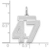 Black Bow Jewelry 14k White Gold, Jersey Collection, Medium Number 47 Pendant - 2 of 3