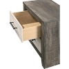 1pc Nightstand Two-tone Finish Convenient Bedside Storage Two Drawers Metal Pull Handle Gray Beige - 2 of 4