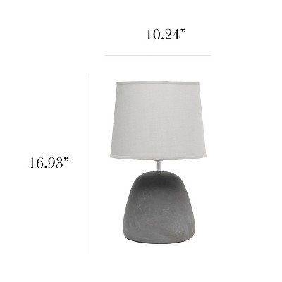 Gray Concrete Table Lamp with Fabric Shade
