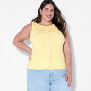 Women's Button-Front Tank Top - Wild Fable™ - 1 of 3