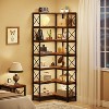 LITTLE TREE 66.74" 7 Tier Corner Bookshelf Brown - 2 of 4