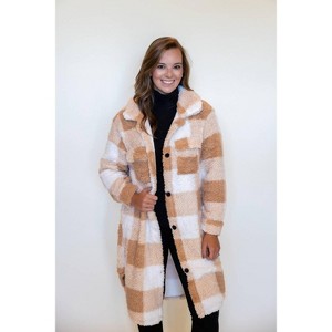 Women's Falling for Plaid Shacket - Miss Sparkling - 1 of 3